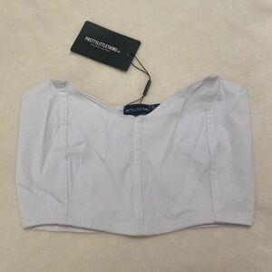 NEW PRETTYLITTLETHING Petite White Fitted Corset US Size 4